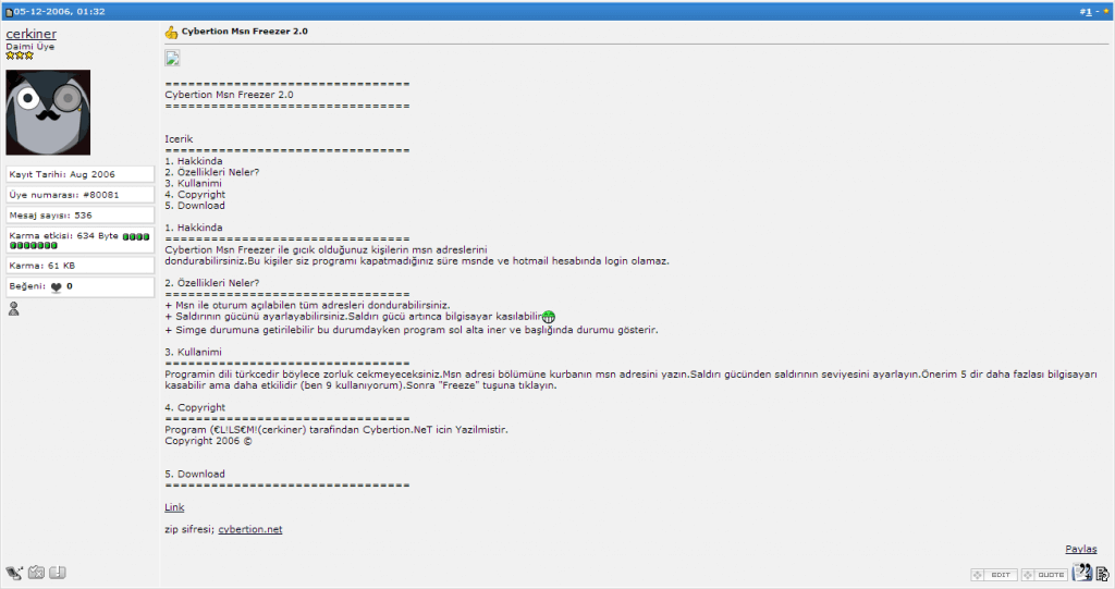 Wardom Cybertion Msn Freezer 2.0 Post